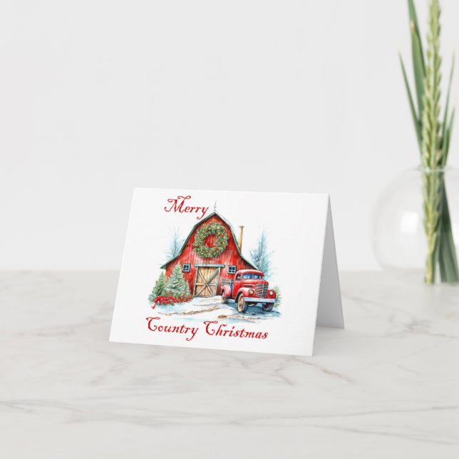 Carte Noël à la campagne (Devant)