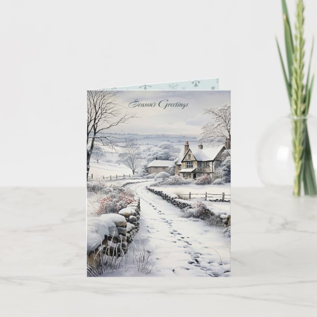 Carte Noël à la ferme des neiges (Devant)