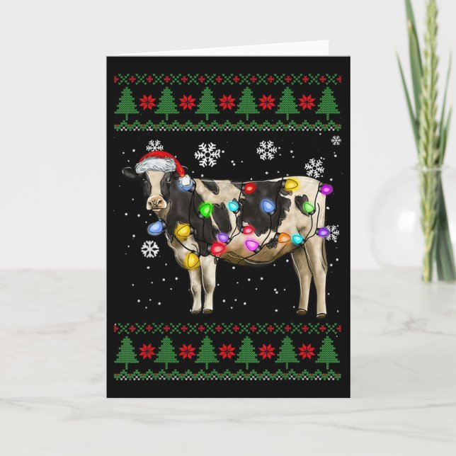 Carte Noël à la vache (Devant)
