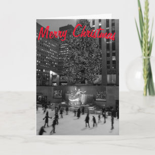 Carte Noël à Rockefeller Joie et bonheur