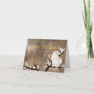 Carte Noël à Snowy Owl