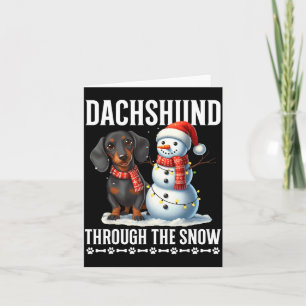 Carte Noël affreux Dachshund à travers la neige Cadeau N