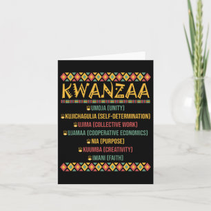 Carte Noël Africain Américain Joyeux Kwanzaa 7 Sept P