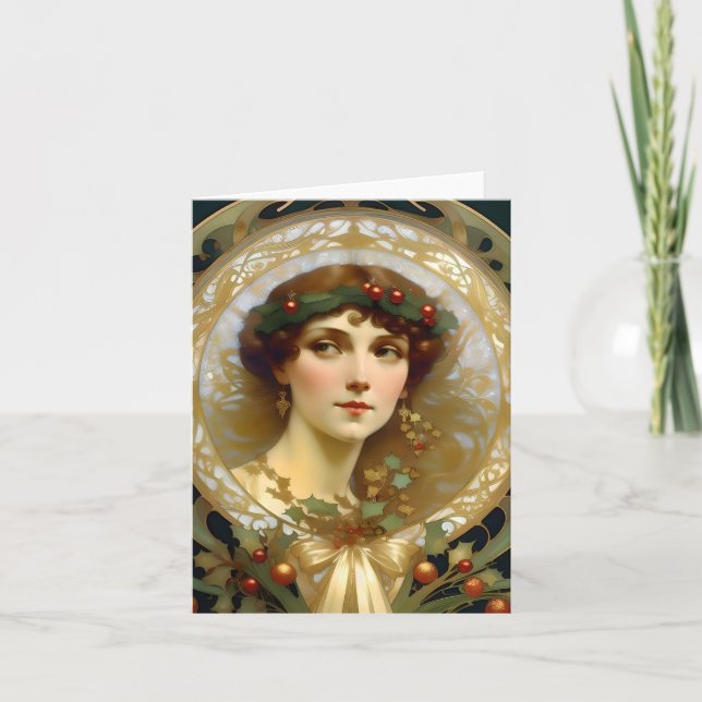 Carte Noël - AI - Art Nouveau - B (Devant)