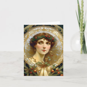 Carte Noël - AI - Art Nouveau - B