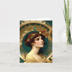Carte Noël - AI - Art nouveau - C