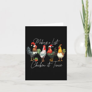 Carte Noël Amant de poulet Noël Noël Feu de chapeau de N