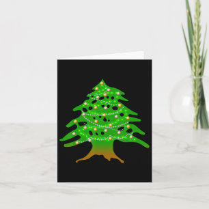 Carte Noël Arbre Libanais Liban Drapeau Ced de Noël