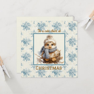 Carte Noël aux poulets mignons