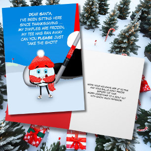 Carte Noël Balle de Golf Gelée Drôle