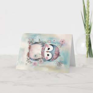 Carte Noël Bébé Animaux Pingouin voeux de vacances