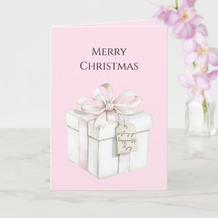 Carte Noël cadeau de la cave rose
