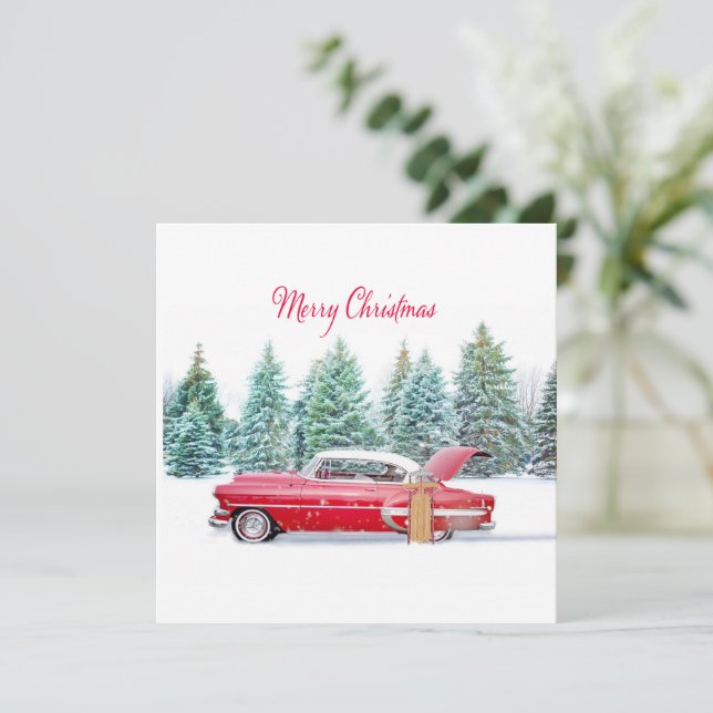 Carte Noël Chevrolet rouge (Debout devant)