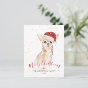 Carte Noël Chihuahua Chien Gold Salutation saisonnière