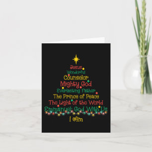 Carte Noël chrétien Jésus Bible Noms Noël Arbre Sh