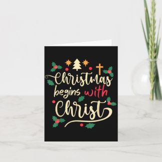 Carte Noël commence avec le Christ jour de Noël chrétien