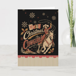 Carte Noël Cowgirl