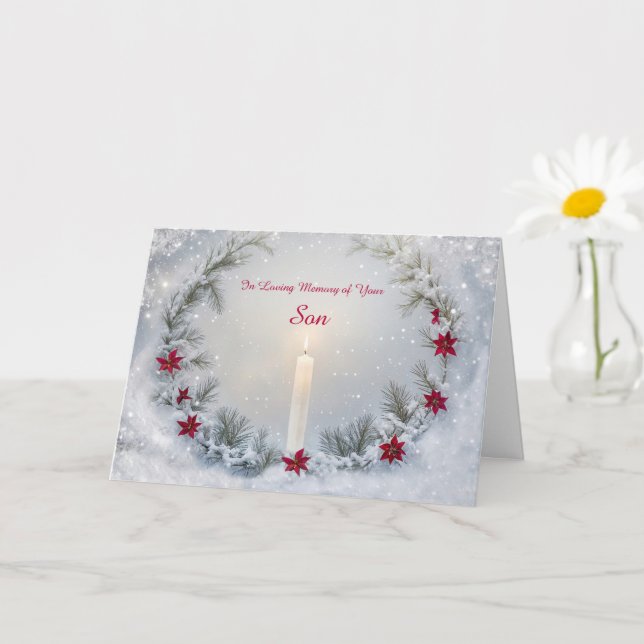 Carte Noël dans le souvenir Mémoire du Fils (Petite plante)