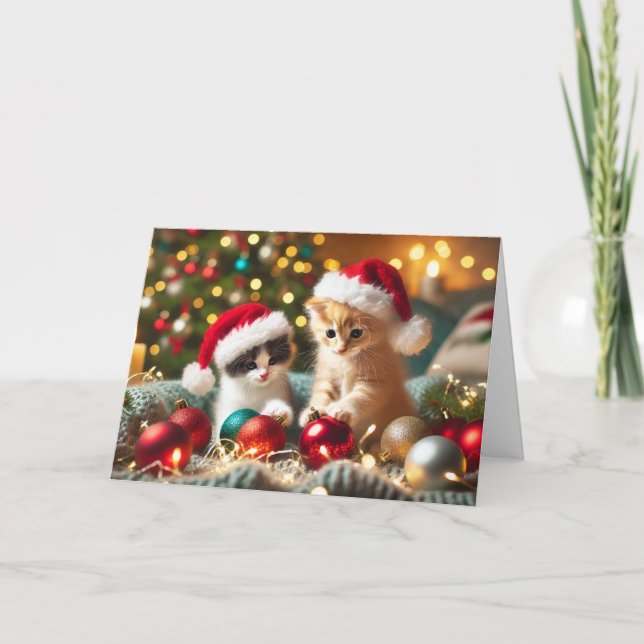 Carte Noël de chat (Devant)