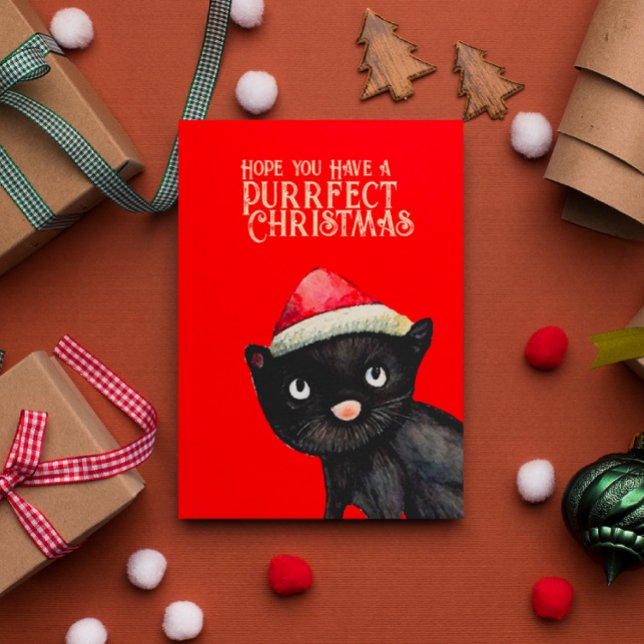 Carte Noël de chat noir (Créateur téléchargé)