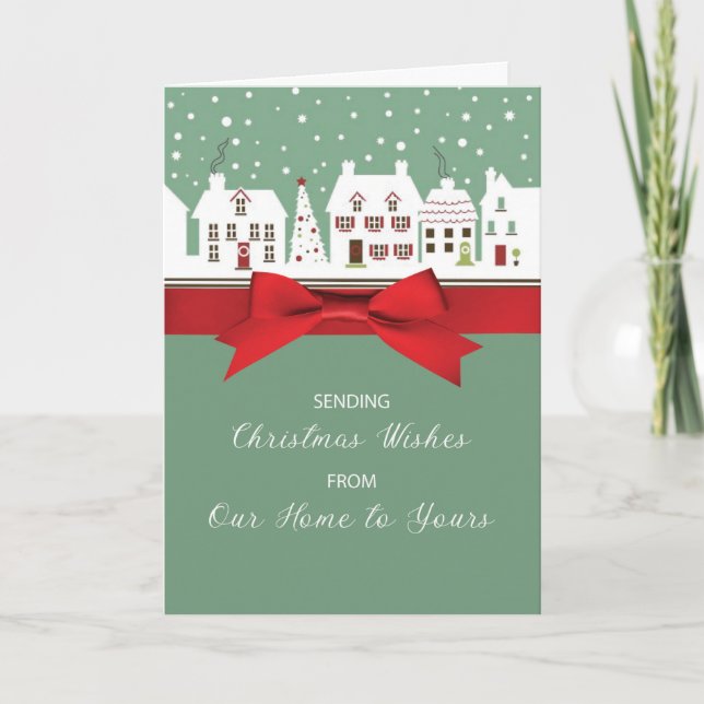 Carte Noël de chez nous à votre mâchoire verte légère (Devant)