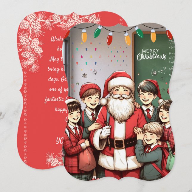 CARTE NOËL DE CLASSE ACCUEILLANT (Devant / Derrière)