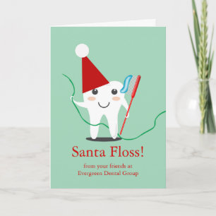 Carte Noël de Dental Office, Business Père Noël Floss