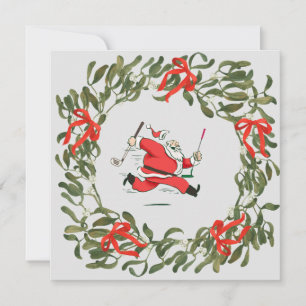Carte Noël de golf avec le golf du Père Noël
