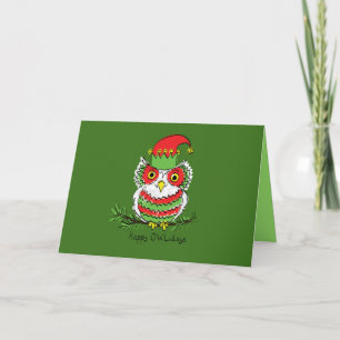 Carte Noël de hibou