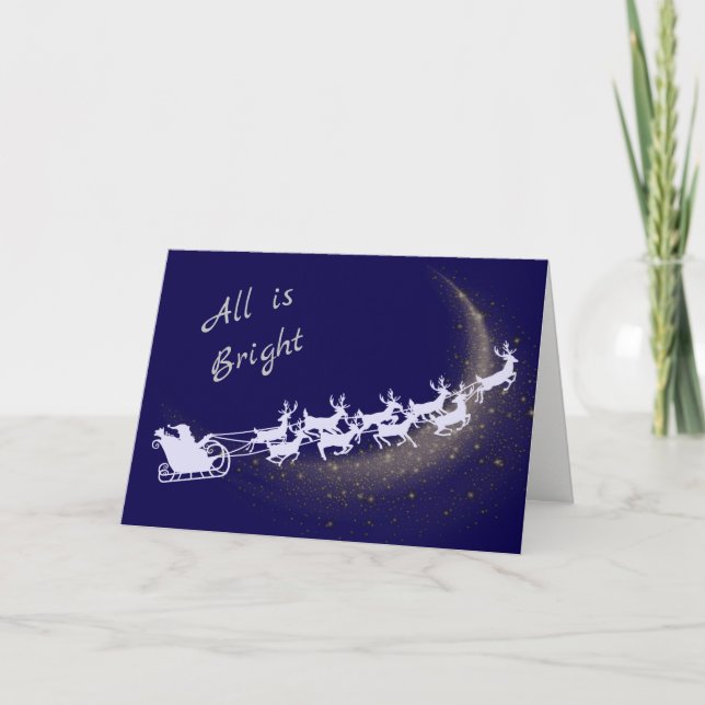 Carte Noël de la comète Silver Père Noël et Sleigh Star (Devant)