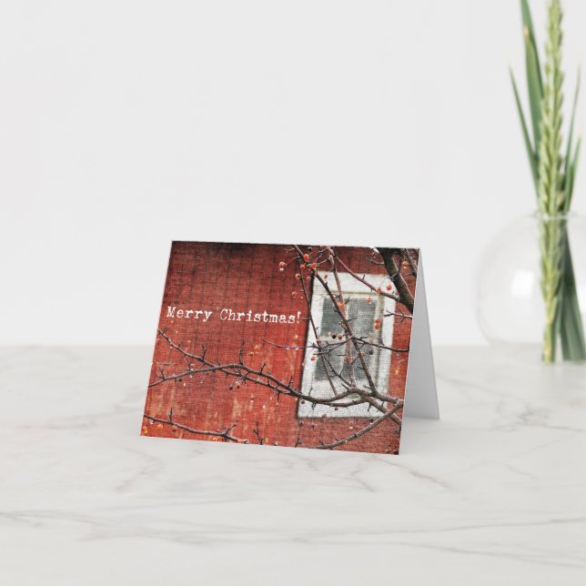 Carte Noël de la grange rouge (Devant)