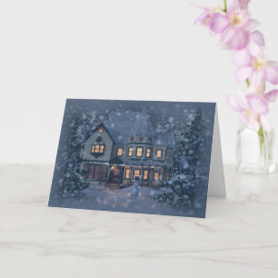 Carte Noël de la maison victorienne