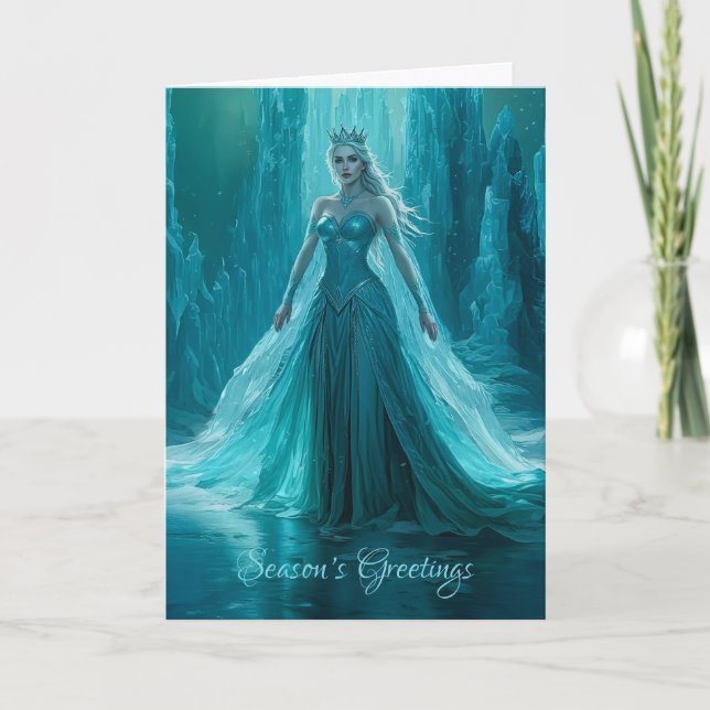 Carte Noël de la reine des glaces magiques (Devant)