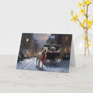 Carte Noël de la saison festive de l'American Staffordsh