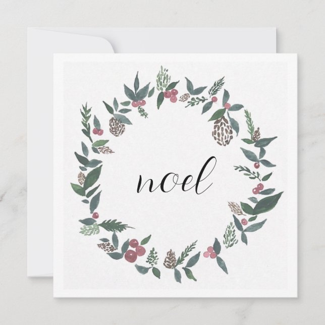 Carte noel de noël de couronne (Devant)