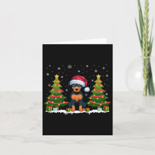 Carte Noël de Noël Lumière Miniature Pinscher Chien Père