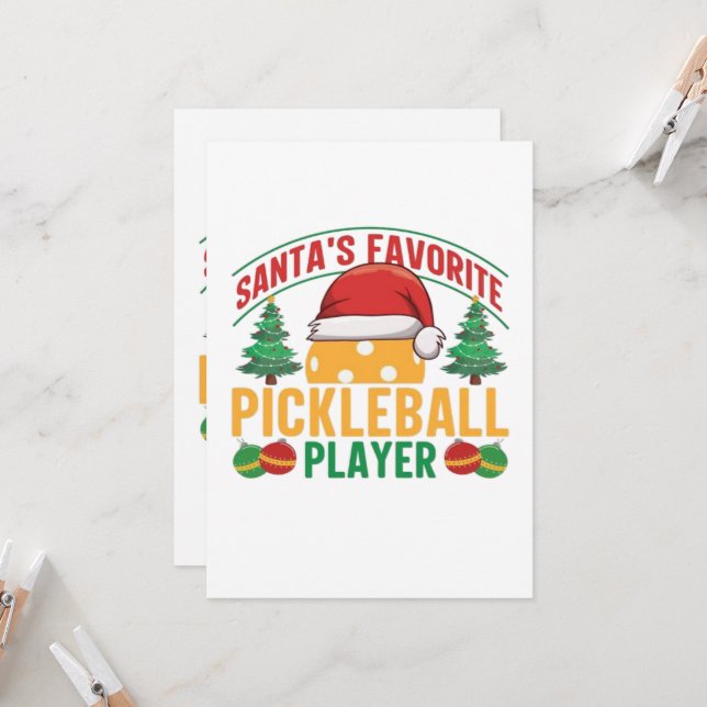 Carte Noël de Pickball (Devant/Arrière en situation)