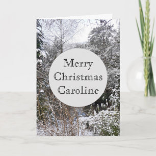 Carte Noël des arbres neigeux