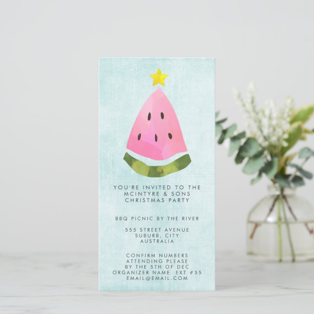 Carte Noël d'été Noël Fête du travail du personnel BBQ (Debout devant)
