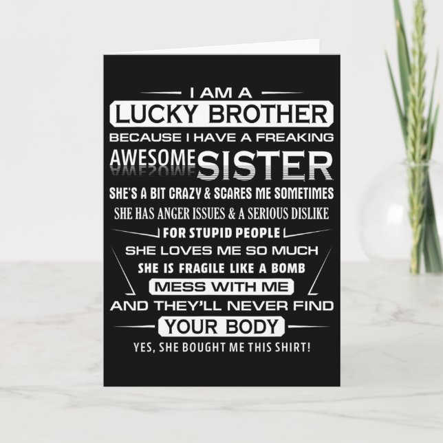 Carte Noël Drôle Pour Frère De Soeur Je Suis Un Luc (Devant)