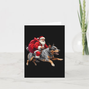 Carte Noël du chien de bétail australien de Père Noël