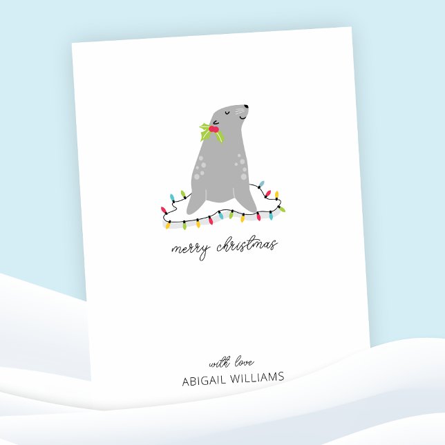 Carte Noël du joli phoque (Créateur téléchargé)