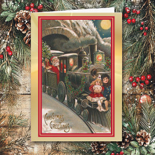 Carte Noël du Noël du train du Père Noël