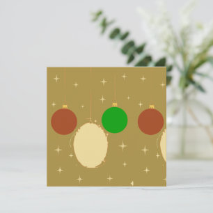 Carte Noël Élégante Or et Dorure Pliée