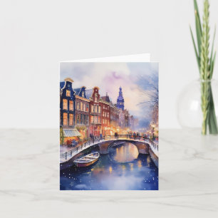 Carte Noël en Aquarelle Amsterdam