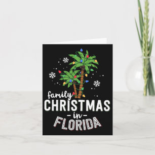 Carte Noël en famille en Floride Palmiers Xmas Beach