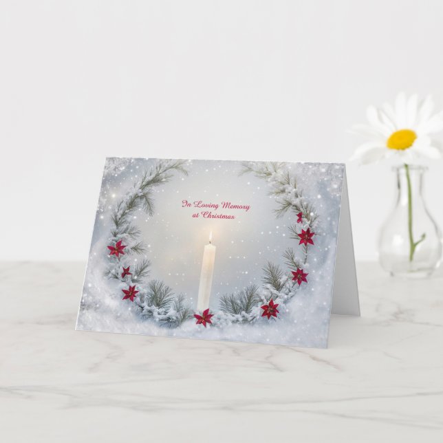 Carte Noël en souvenir de la bougie commémorative (Petite plante)