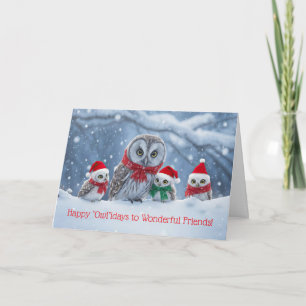 Carte Noël entre amis ou en famille avec un adorable hib