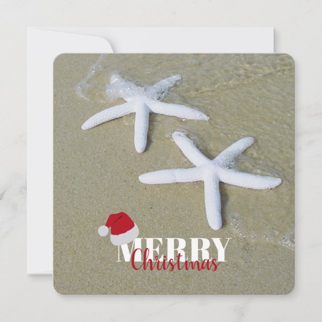 Carte Noël Été Starfish Beach Xmas Card (Devant)