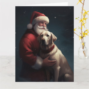 Carte Noël festif du Père Noël au Labrador